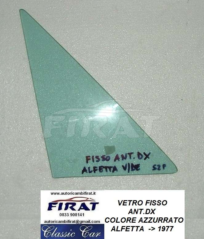 VETRO FISSO ALFETTA ->77 ANT.DX AZZURRATO